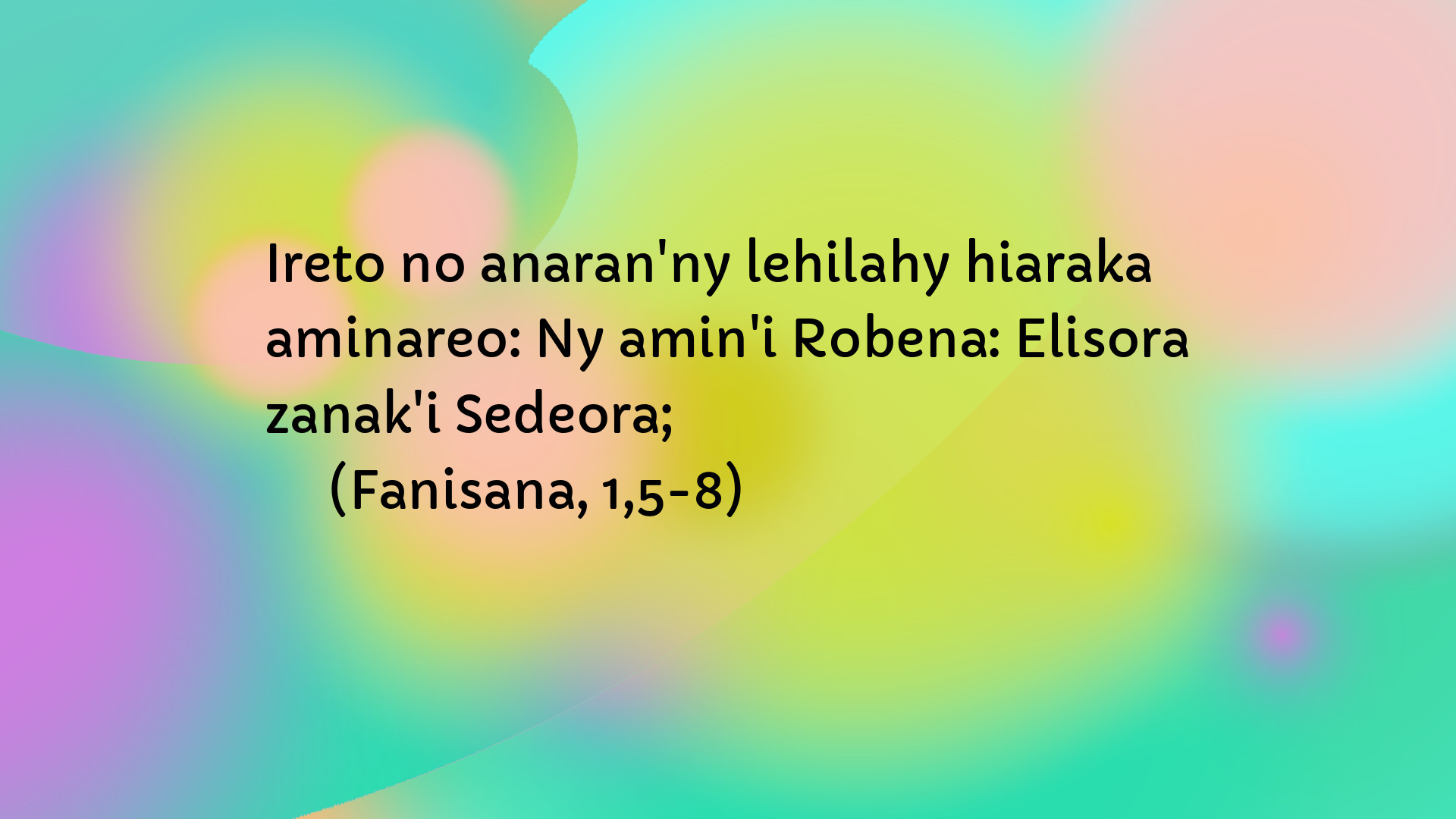 Fanisana 1 5 8 baiboly katolika